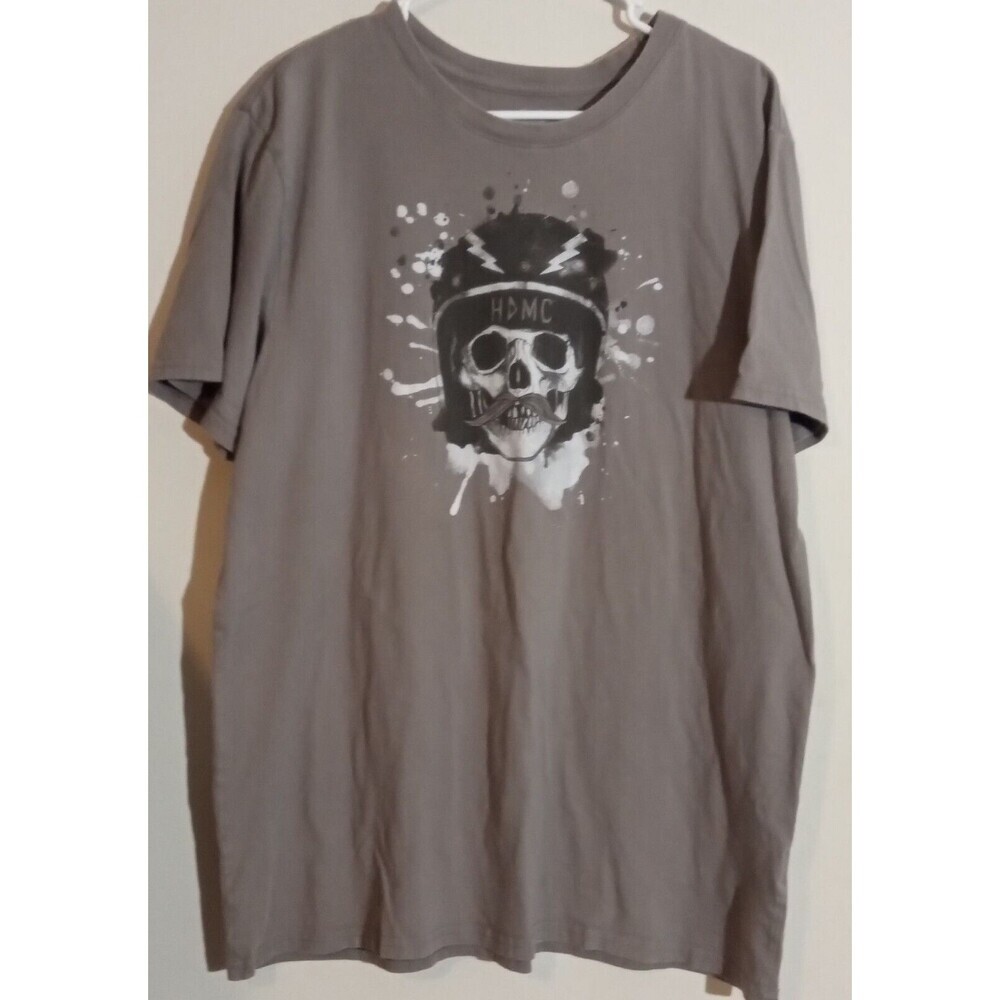 Harley Davidson Black Skull HDMC Logo, Gray/Black, Size 2XL, EUC